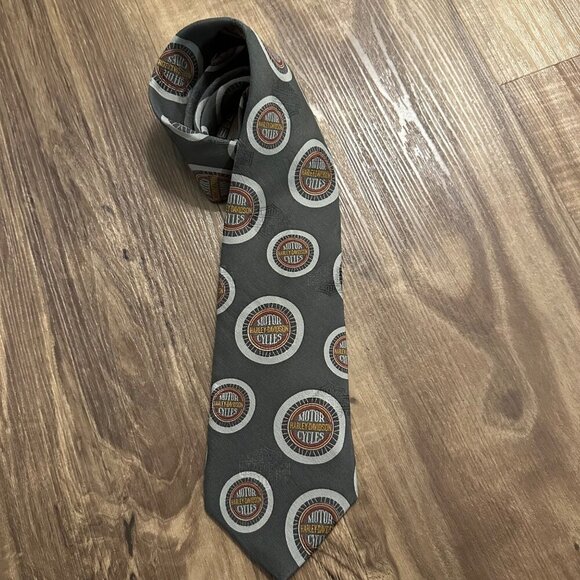 RM Style Harley Davidson Motorcycles Men's‎ Green Silk Tie - Picture 1 of 6